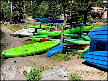 colorful canoes
